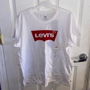 Levi's Red Logo on White T-Shirt